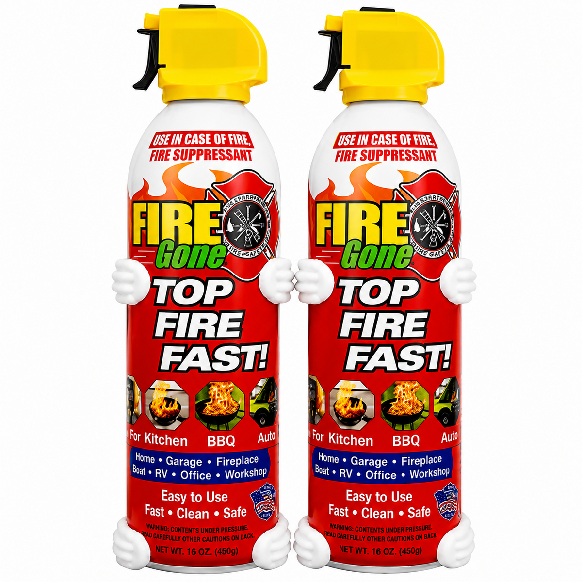 Fire Gone® Fire Suppressant, 2 Pack with Bracket