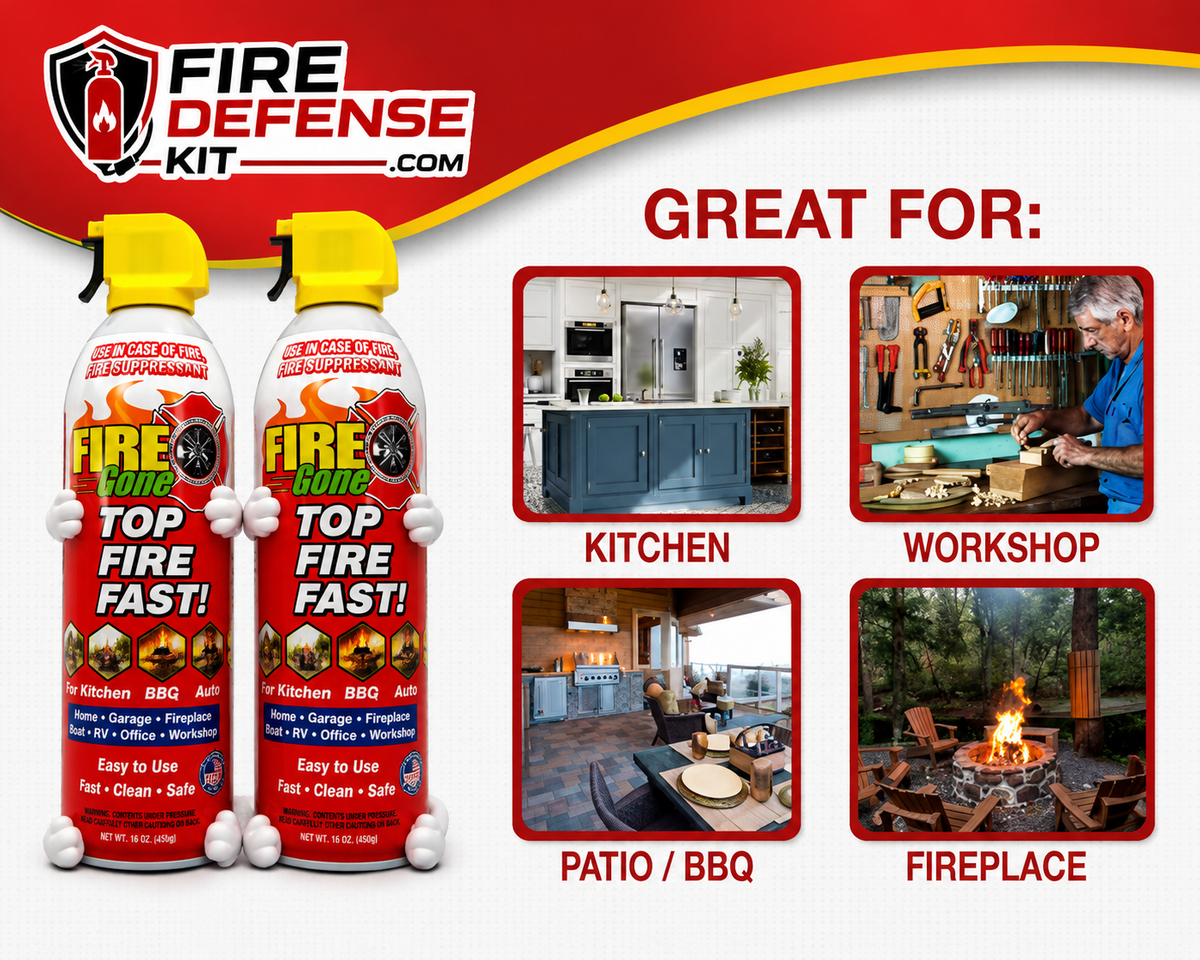 Fire Gone® Fire Suppressant, 2 Pack with Bracket